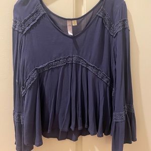 Alya Blue Small Long Sleeve Shirt